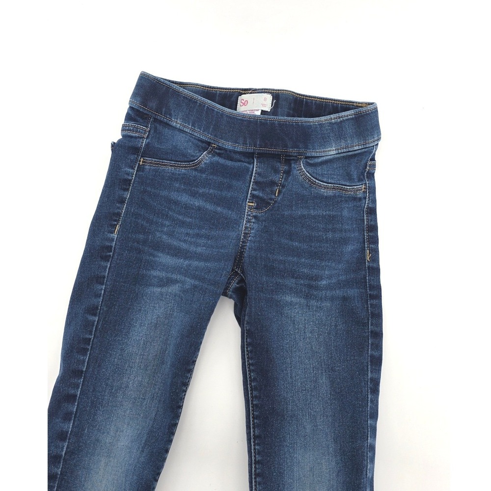So Casual Girls Jeggings Size 8 Denim Dark Wash Stretch Skinny Pull On Pants
